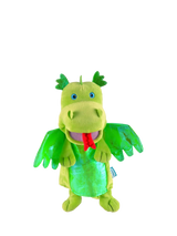 John Lewis Bigjigs Toys Fiesta Crafts Green Dragon Moving Mouth Hand Puppet- Buy online at McGrocer