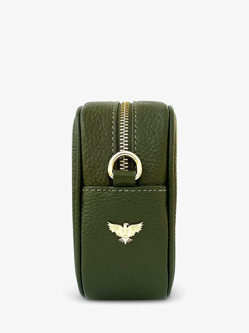 Apatchy London leather crossbody bag with gold hardware (British brand)
