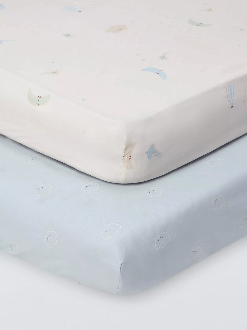 John Lewis fitted cotbed sheets pack of 2 natural, UK version