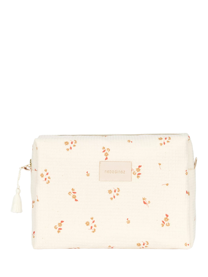 Nobodinoz Diva wash bag Yellow Lily imported from the UK