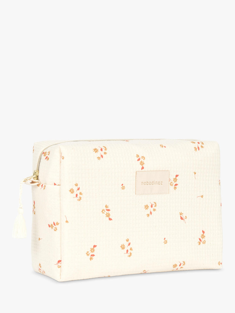 Nobodinoz Diva wash bag Yellow Lily imported from the UK