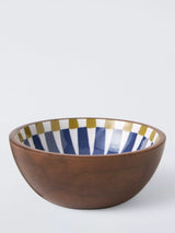 John Lewis John Lewis Rustic Mango Wood Enamel Print Bowl, Walnut/Multi, 18cm Serving Bowl- Buy online at McGrocer