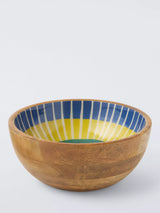 John Lewis John Lewis Rustic Mango Wood Enamel Print Bowl, Walnut/Multi, Serving Bowl, 24cm- Buy online at McGrocer