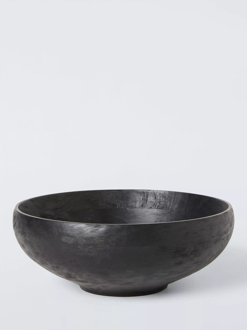 John Lewis Rustic Black Serve Bowl, 38cm, FSC-Certified (Mango Wood)