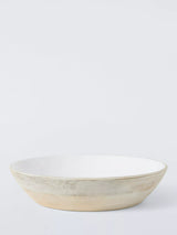 John Lewis John Lewis Coastal Mango Wood Enamel Serve Bowl, 35cm, White- Buy online at McGrocer