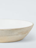 John Lewis white enamel mango wood serve bowl 35cm, imported from the UK