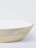 John Lewis white enamel mango wood serve bowl 35cm, imported from the UK