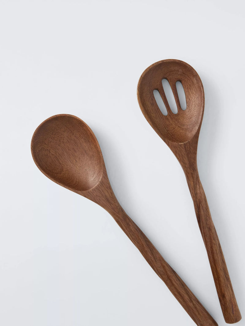 John Lewis rustic mango wood salad servers natural pair (British brand)