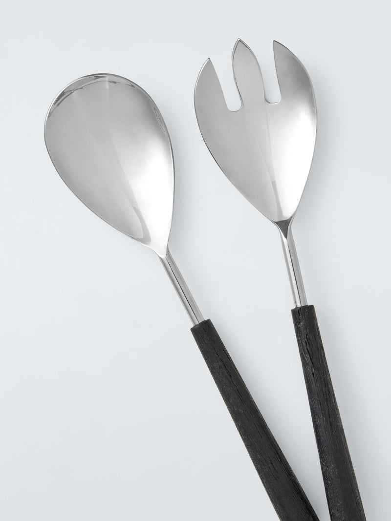 John Lewis rustic salad servers mango wood stainless steel, UK version