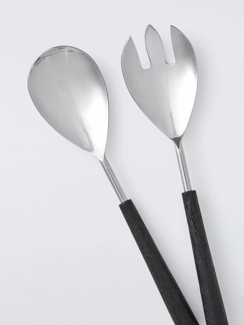 John Lewis rustic salad servers mango wood stainless steel, UK version