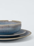 John Lewis Artisan stoneware dinnerware set light blue 12 piece, imported from the UK