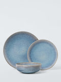 John Lewis Artisan stoneware dinnerware set light blue 12 piece, imported from the UK