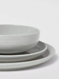 John Lewis dinnerware set speckle glaze grey 12 piece, imported from the UK
