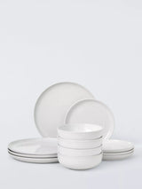 John Lewis John Lewis Craft Speckle Glaze Dinnerware Set, 12 Piece, White- Buy online at McGrocer