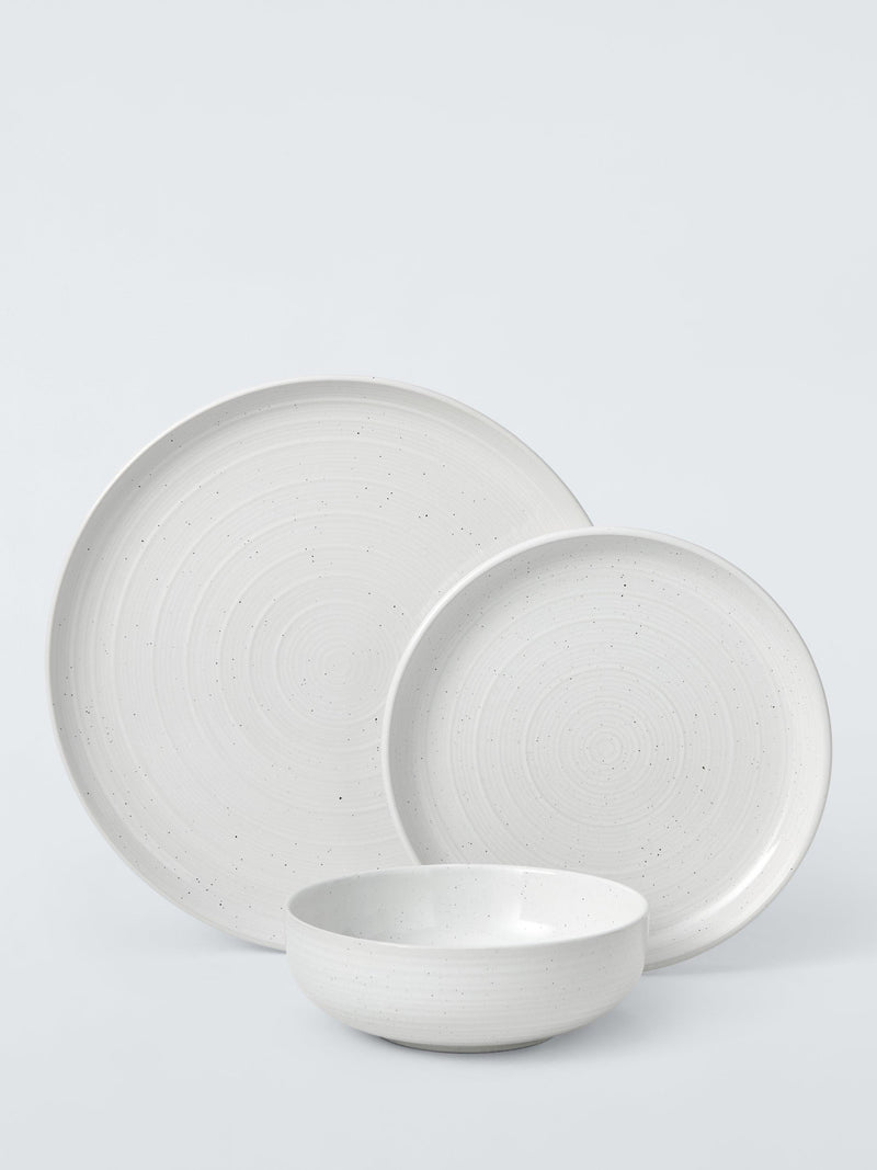John Lewis 12-piece speckle glaze dinnerware set, imported from the UK