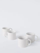 John Lewis John Lewis Craft Speckle Glaze Stoneware Mugs, Set of 4, 300ml, White- Buy online at McGrocer