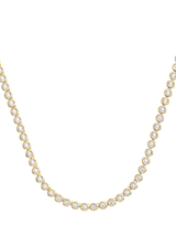 John Lewis LARNAUTI Annecy 18ct Gold Vermeil 1ct Lab Grown Diamond Illusion Tennis Necklace 45.7cm- Buy online at McGrocer