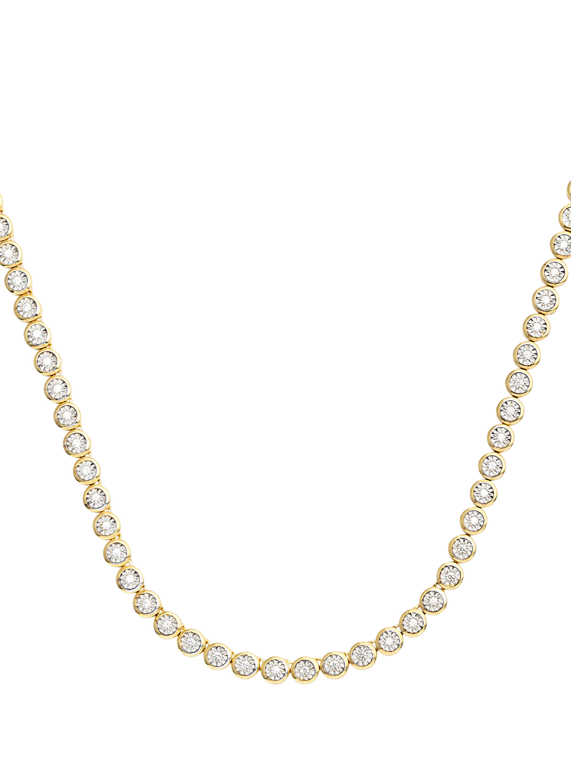 LARNAUTI lab-grown diamond tennis necklace 1ct illusion set, UK version