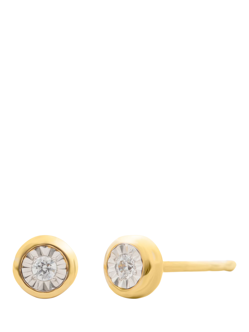 LARNAUTI lab grown diamond illusion stud earrings 4.75mm - British product