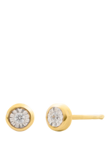 John Lewis LARNAUTI Annecy 18ct Vermeil Lab Grown Diamond 0.05ct Illusion Stud Earrings- Buy online at McGrocer