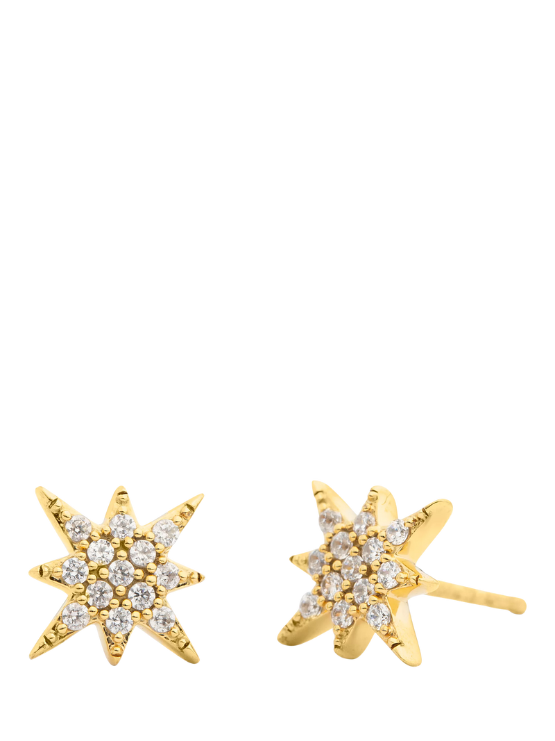 Larnauti lab grown diamond star stud earrings 18ct vermeil - British product