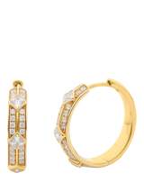 John Lewis LARNAUTI Kerala 0.50ct Lab Grown Diamond Princess Pave Hoop Earrings 18ct Vermeil- Buy online at McGrocer