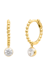 John Lewis LARNAUTI Lombok 18ct Vermeil 0.50ct Round Solitaire Lab-Grown Diamond Hoop Earrings- Buy online at McGrocer