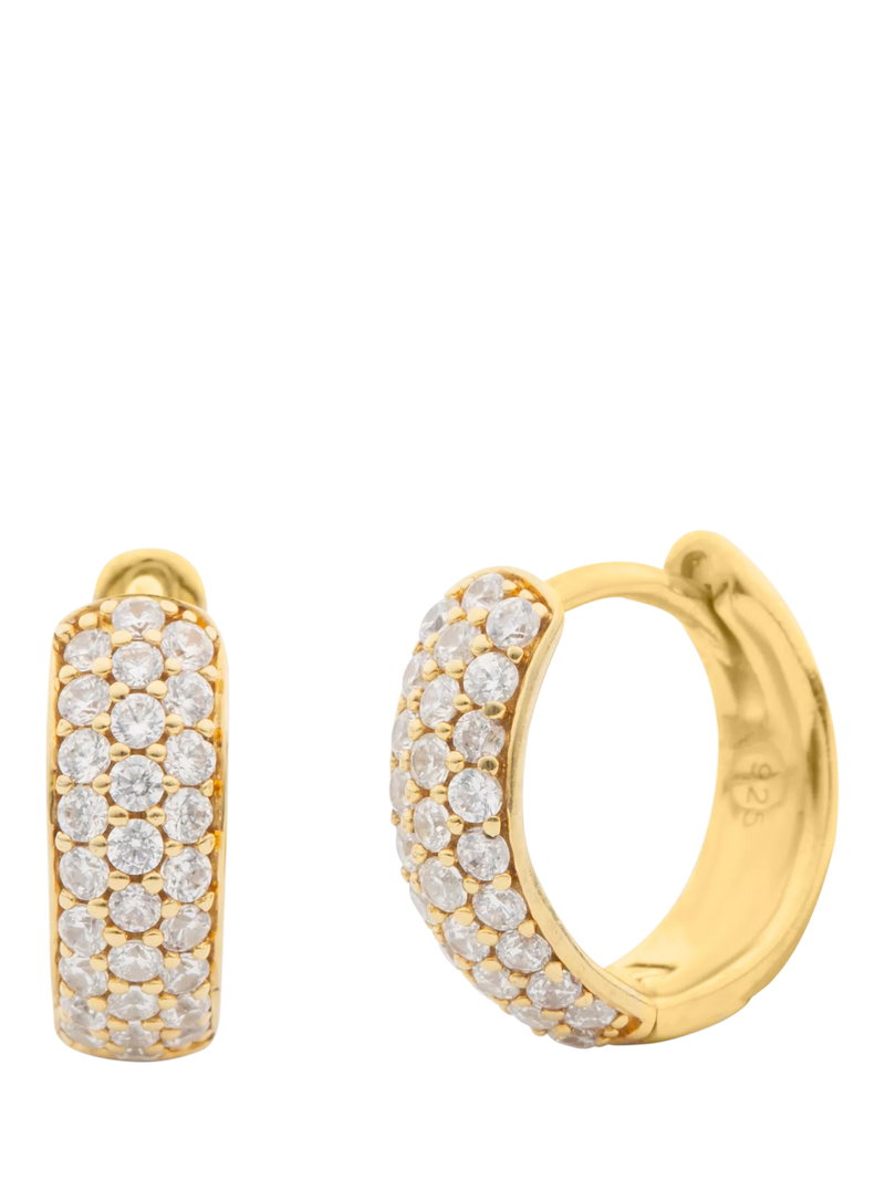 LARNAUTI lab grown diamond pave hoop earrings 0.50ct 18ct vermeil, imported from the UK