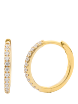 John Lewis LARNAUTI Lab Grown Diamond 0.20ct Single Row Pave Hoop Earrings in 18ct Vermeil- Buy online at McGrocer