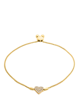 John Lewis LARNAUTI Lab Grown Diamonds Kerala 18ct Vermeil 0.15ct Pave Heart Slider Bracelet- Buy online at McGrocer