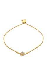 John Lewis LARNAUTI 0.10ct Lab Grown Diamond Pave Star Slider Bracelet in 18ct Gold Vermeil- Buy online at McGrocer