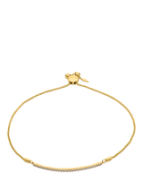 John Lewis LARNAUTI 0.25ct Lab Grown Diamond Single Row Pave Slider Bracelet in 18ct Gold Vermeil- Buy online at McGrocer