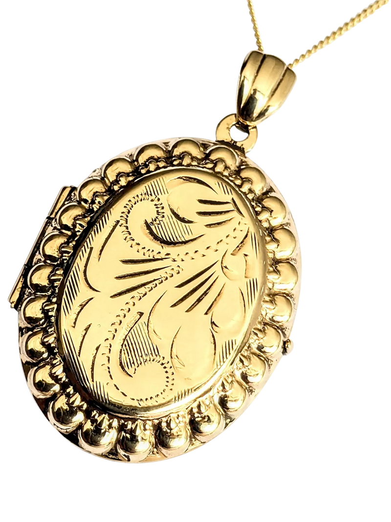 L & T Heirlooms 9ct yellow gold reversible locket, imported from the UK