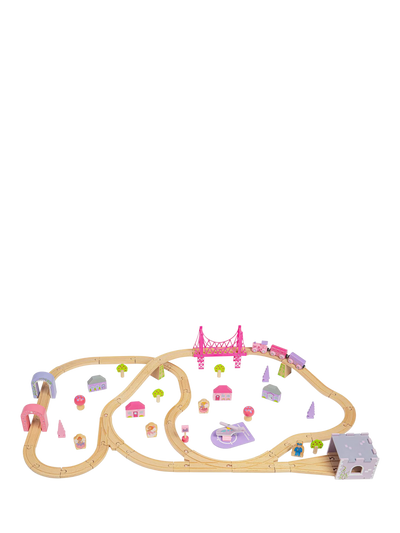John Lewis Bigjigs Toys Wooden Fairy Town Pink Train Set- Buy online at McGrocer
