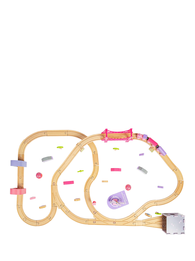 Bigjigs Toys Fairy Town Pink Wooden Train Set UK version