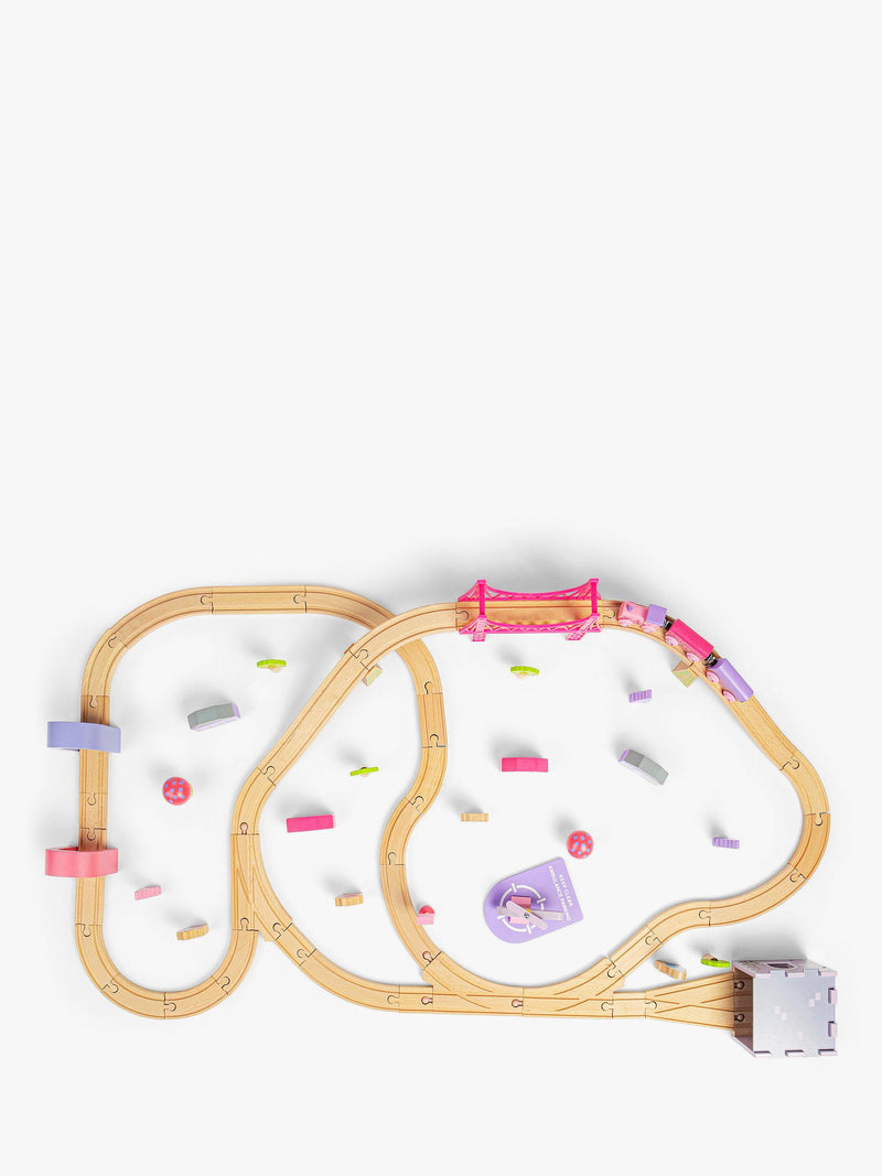 Bigjigs Toys Fairy Town Pink Wooden Train Set UK version