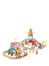 John Lewis Bigjigs Toys Wooden Fun Fair Train Set- Buy online at McGrocer