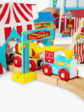 Bigjigs Toys wooden fun fair train set (British brand)