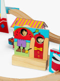 Bigjigs Toys wooden fun fair train set (British brand)