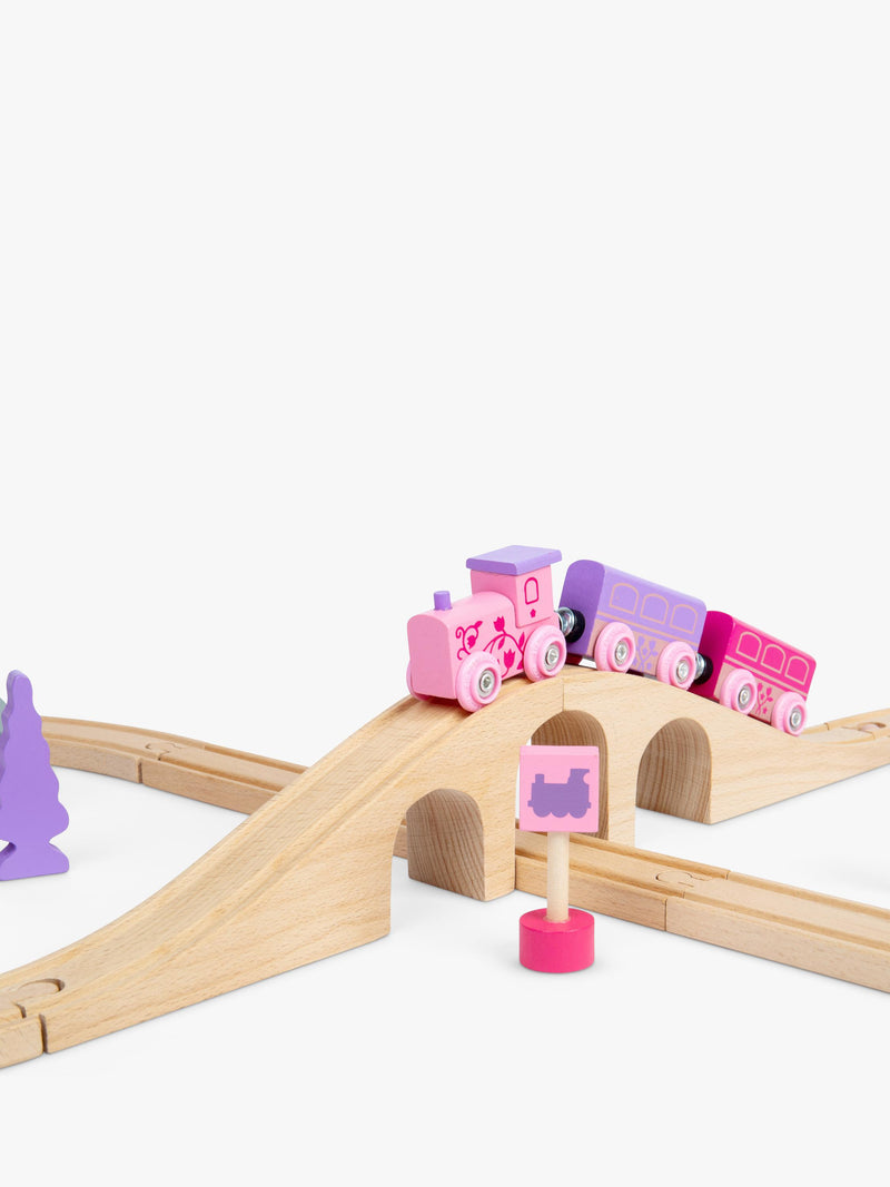 Bigjigs Toys wooden fairy pink train set 35 pieces (British brand)