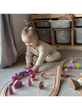 Bigjigs Toys wooden fairy pink train set 35 pieces (British brand)