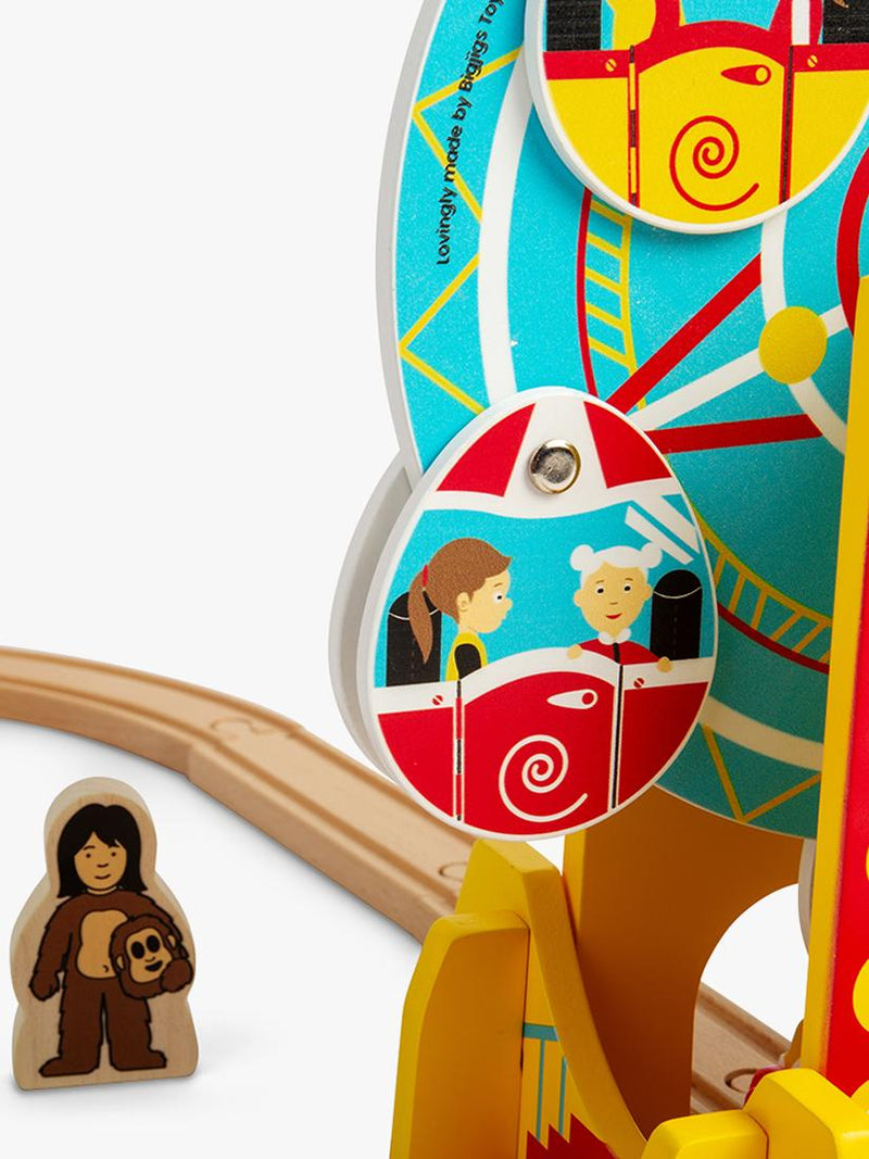 Bigjigs Toys wooden Ferris wheel train tunnel, imported from the UK