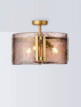 John Lewis John Lewis Cadogan Textured Glass Semi Flush Ceiling Light, Antique Brass- Buy online at McGrocer