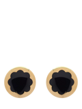 Emma Holland jet enamel flower stud earrings black, imported from the UK
