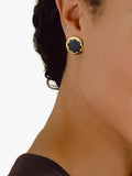 Emma Holland jet enamel flower stud earrings black, imported from the UK