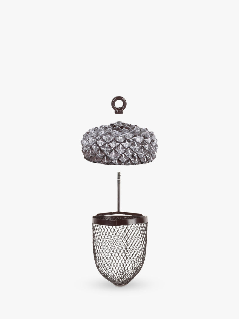 Fallen Fruits acorn bird feeder grey - British product