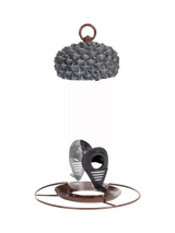 John Lewis Fallen Fruits Acorn Silo Bird Feeder, Grey- Buy online at McGrocer