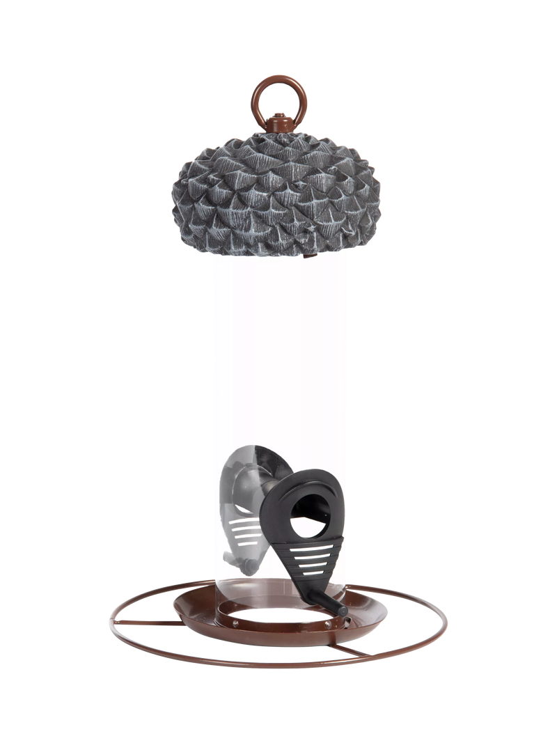 Fallen Fruits acorn silo bird feeder grey (British brand)