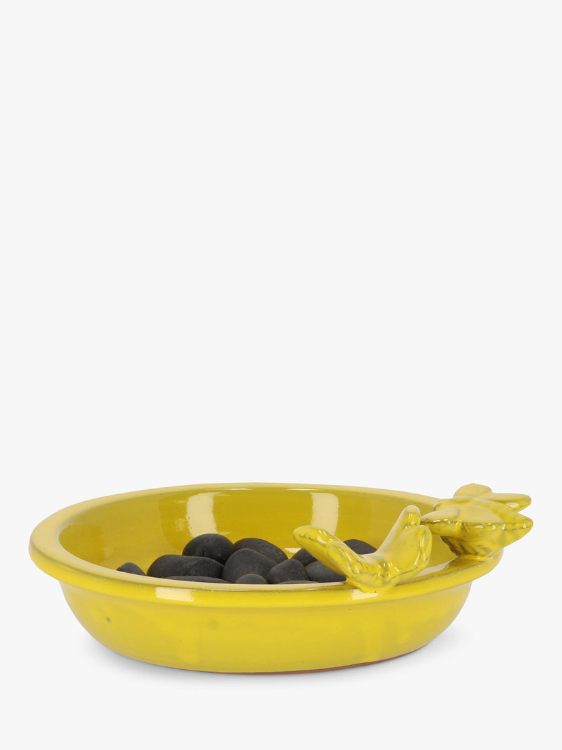 Fallen Fruits ceramic bee butterfly bath yellow, imported from the UK