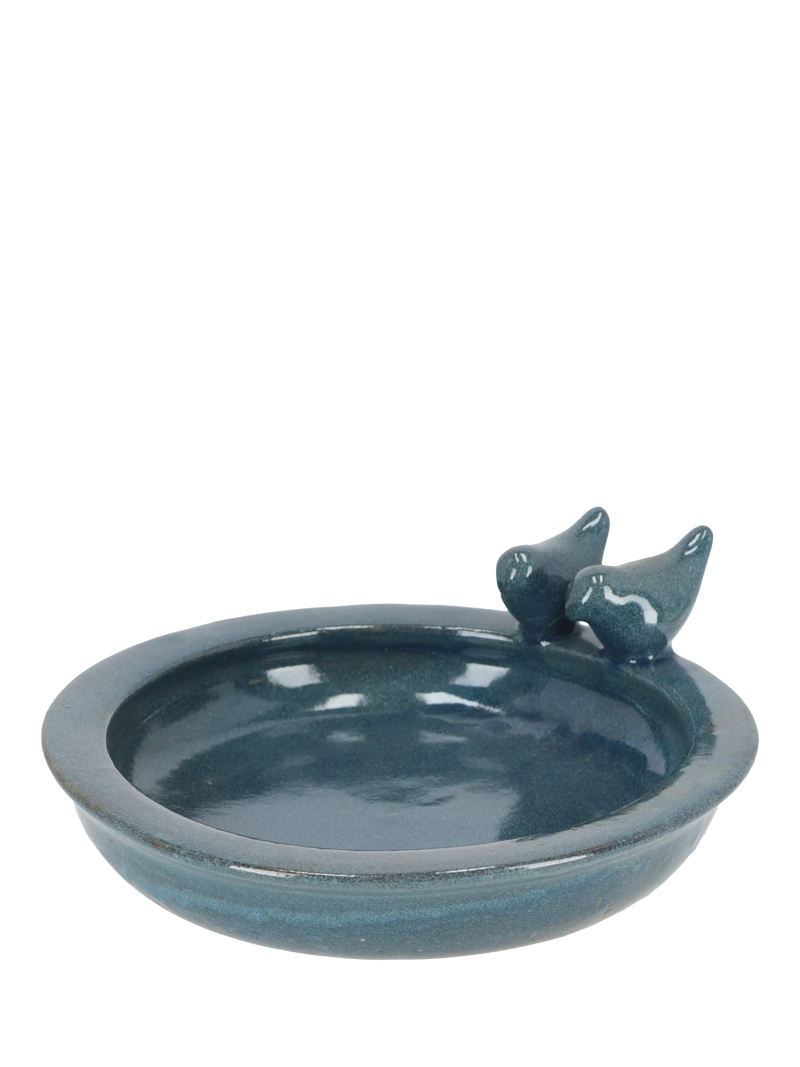 Fallen Fruits ceramic bird bath blue 10.8x28.9x26.9 cm, imported from the UK